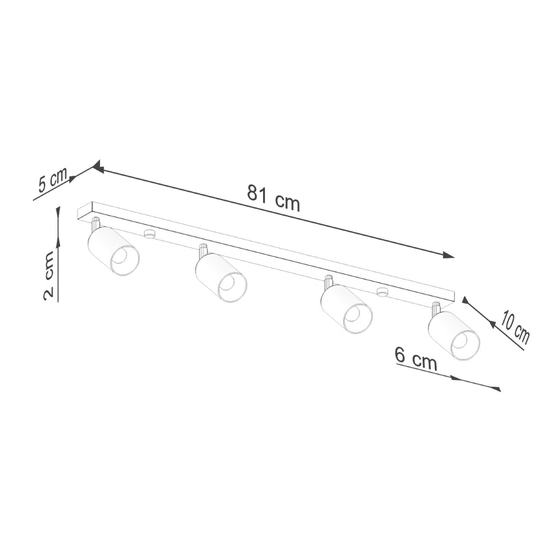 Track light Sollux Lighting Winx 4 GU10 steel black