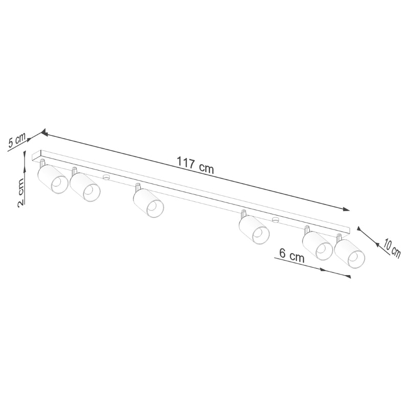 Track light Sollux Lighting Winx 6 GU10 steel black