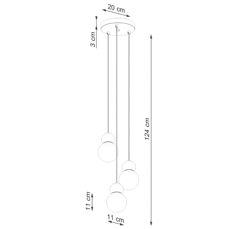 Pendant lamp Sollux Lighting Pekka 3 G9 glass white