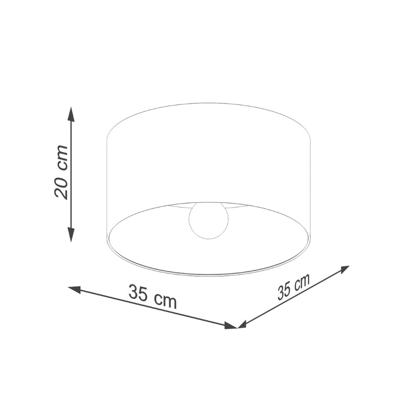 Flush mount lamp Sollux Lighting Telesto 1 E27 textile white