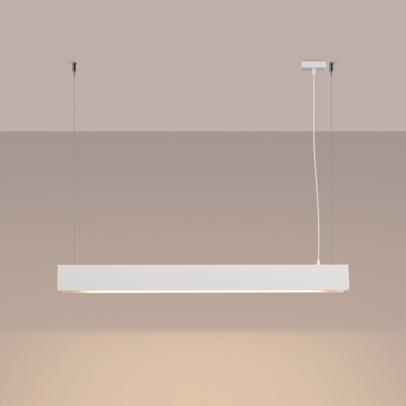 Linear suspension lamp Sollux Lighting Spark 1 G13 steel white