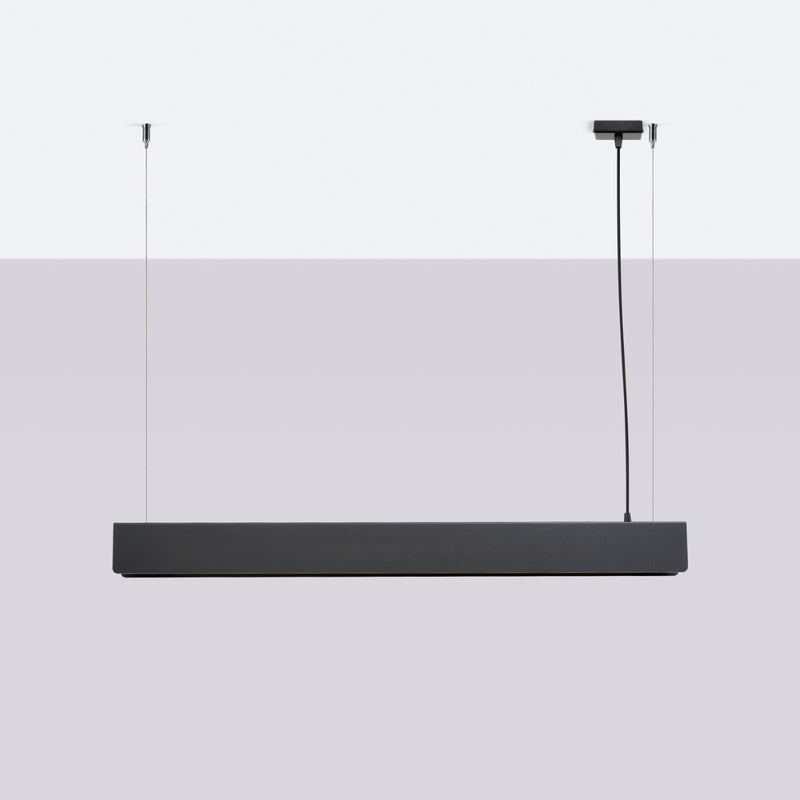 Linear suspension lamp Sollux Lighting Spark 1 G13 steel black