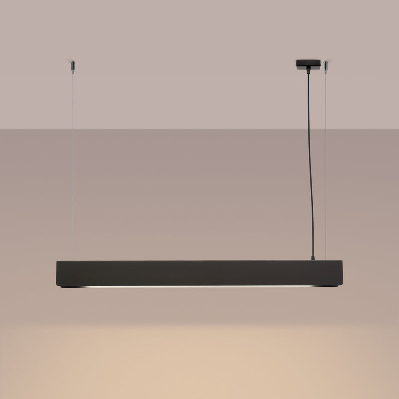 Linear suspension lamp Sollux Lighting Spark 1 G13 steel black