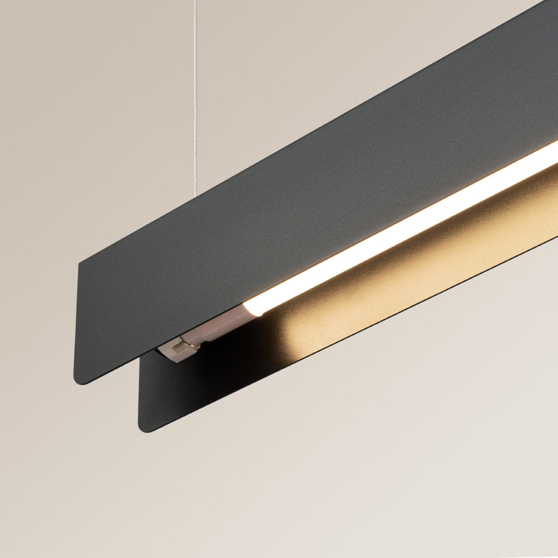 Linear suspension lamp Sollux Lighting Spark 1 G13 steel black