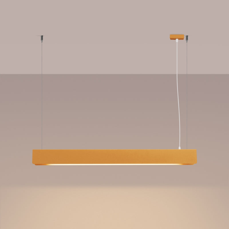 Linear suspension lamp Sollux Lighting Spark 1 G13 steel gold