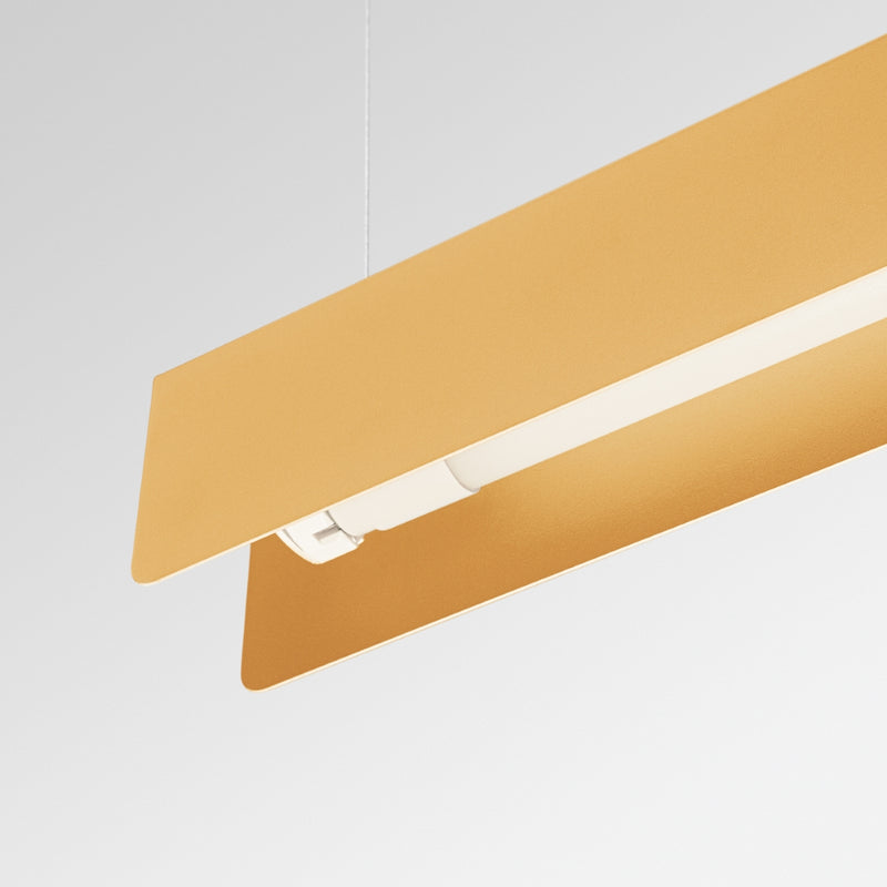 Linear suspension lamp Sollux Lighting Spark 1 G13 steel gold