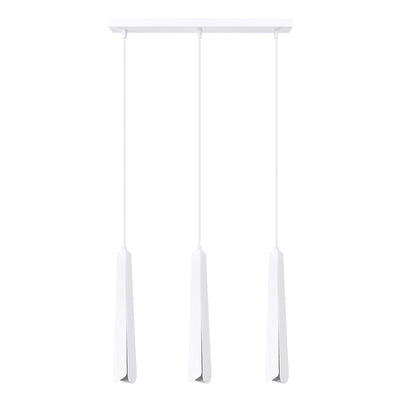 Linear suspension lamp Sollux Lighting Prysm 3 G9 steel white