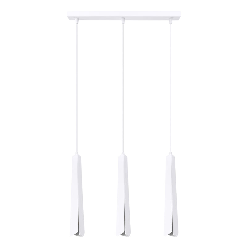 Linear suspension lamp Sollux Lighting Prysm 3 G9 steel white