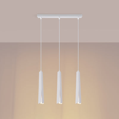 Linear suspension lamp Sollux Lighting Prysm 3 G9 steel white