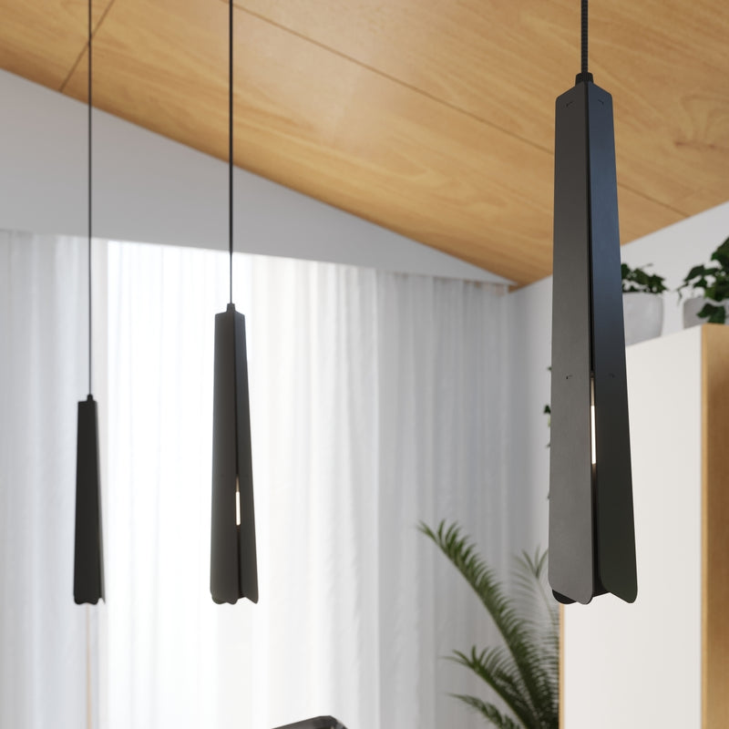 Pendant lamp Sollux Lighting Prysm 3 G9 steel black