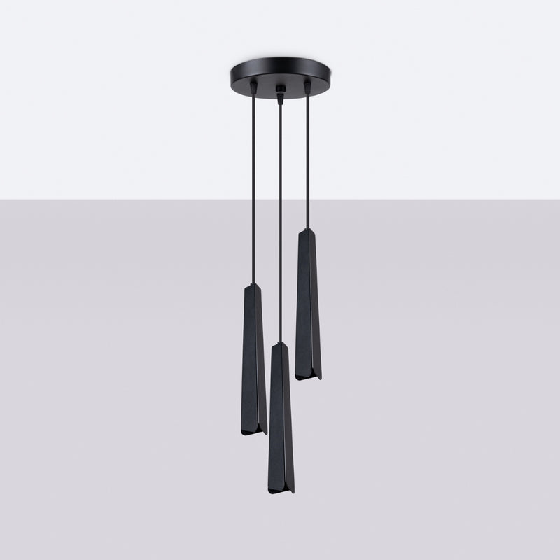 Pendant lamp Sollux Lighting Prysm 3 G9 steel black