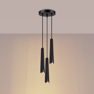 Pendant lamp Sollux Lighting Prysm 3 G9 steel black