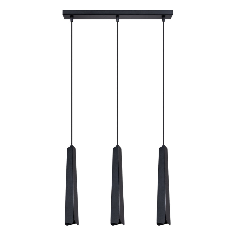 Linear suspension lamp Sollux Lighting Prysm 3 G9 steel black