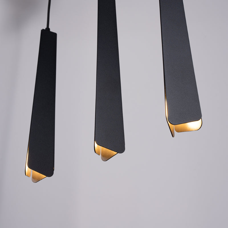 Linear suspension lamp Sollux Lighting Prysm 3 G9 steel black