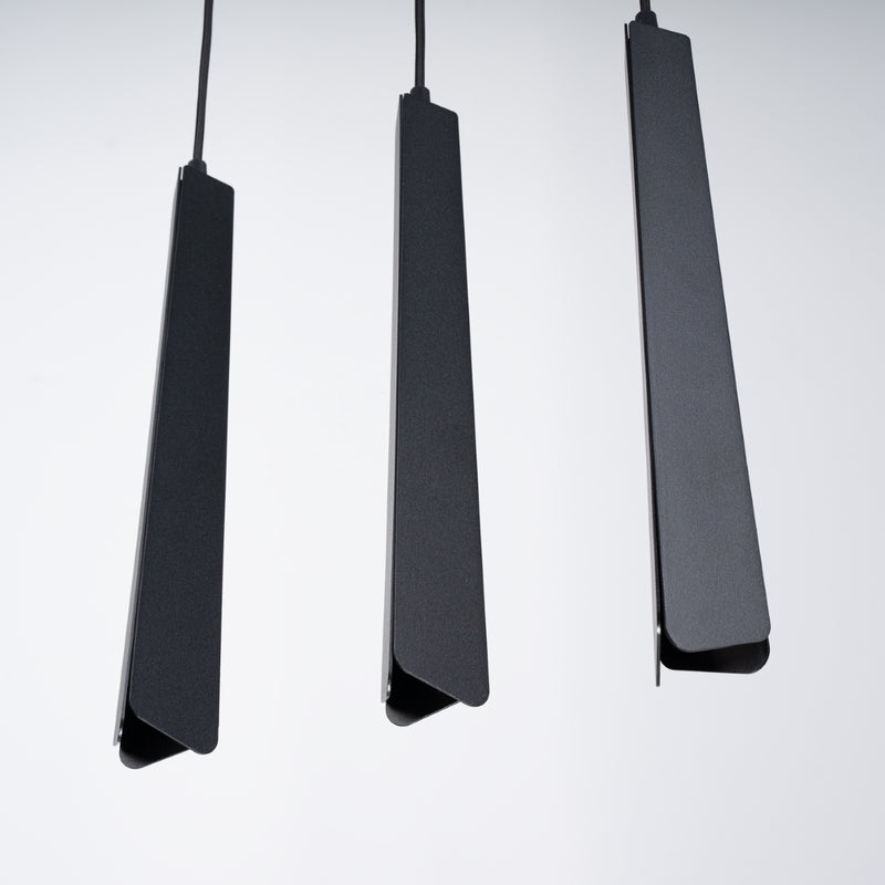 Linear suspension lamp Sollux Lighting Prysm 3 G9 steel black