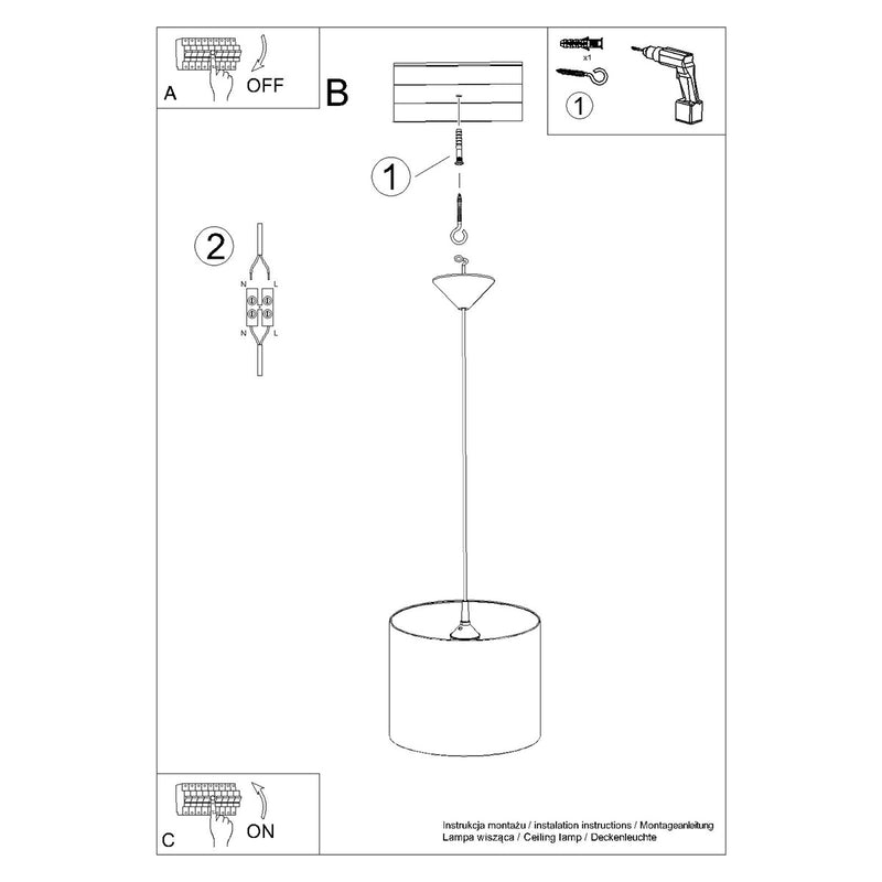 Pendant lamp Sollux Lighting Cat 1 E27 PVC multicolour