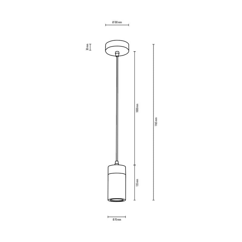 Britop Lighting Annick 1L riippuvalaisin GU10, K 116cm