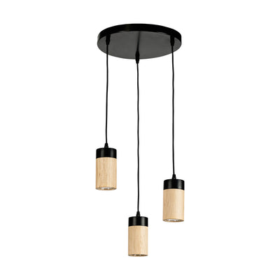 Annick Pendant Lamp Incl.1xLED GU10 5W Black/Oiled Oak/Black