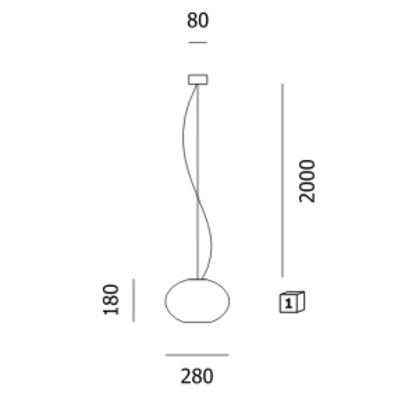 Lámpara colgante Prandina ZERO S3 blanco opalino E27