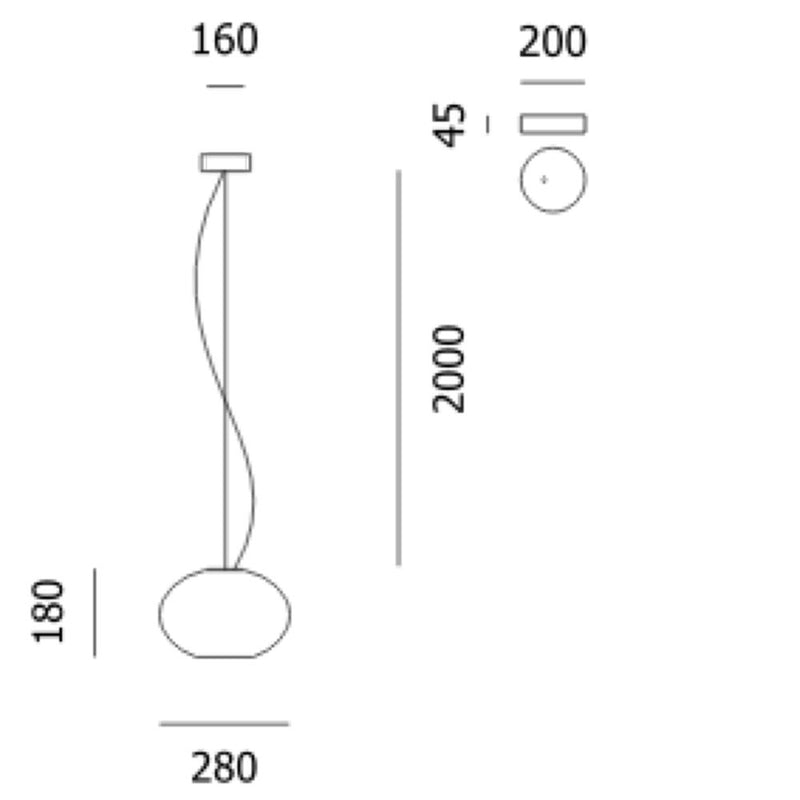 Lampada a sospensione Prandina ZERO S3 bianco opalino E27