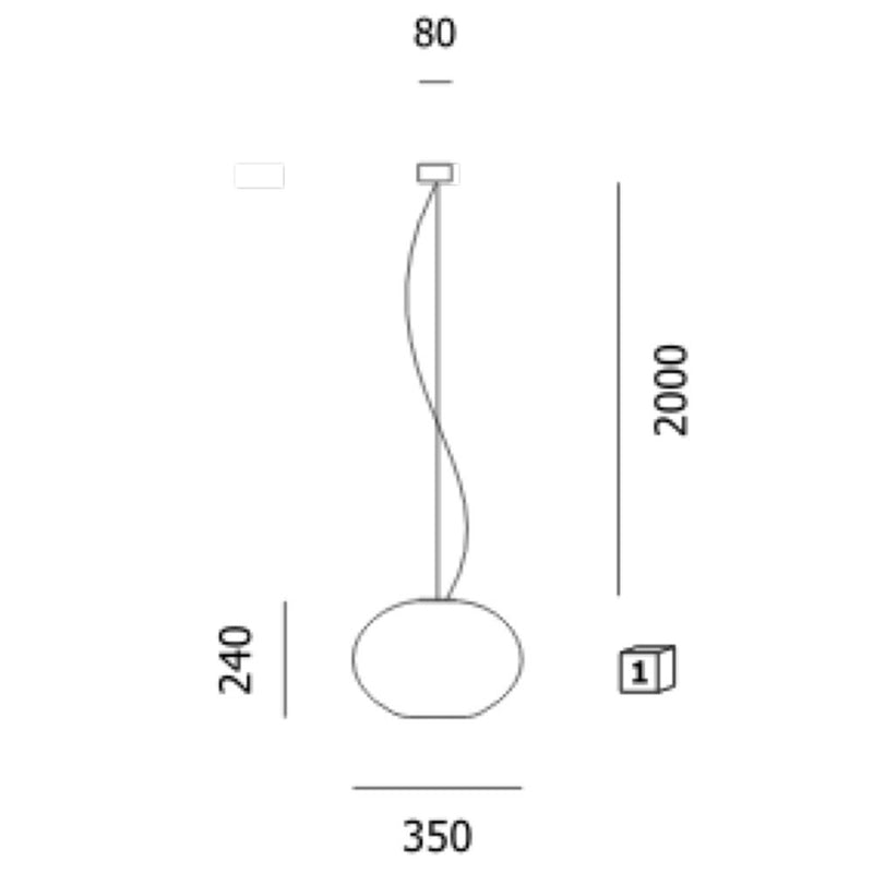 Lampada a sospensione Prandina ZERO S5 bianco opalino E27