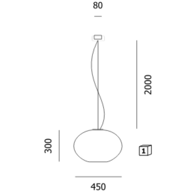 Lampada a sospensione Prandina ZERO S7 bianco opalino E27