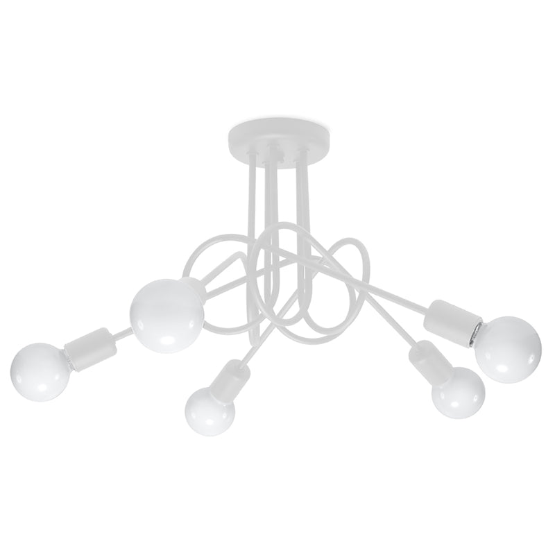 Chandelier Sollux Lighting Black knot 5 E27 steel white