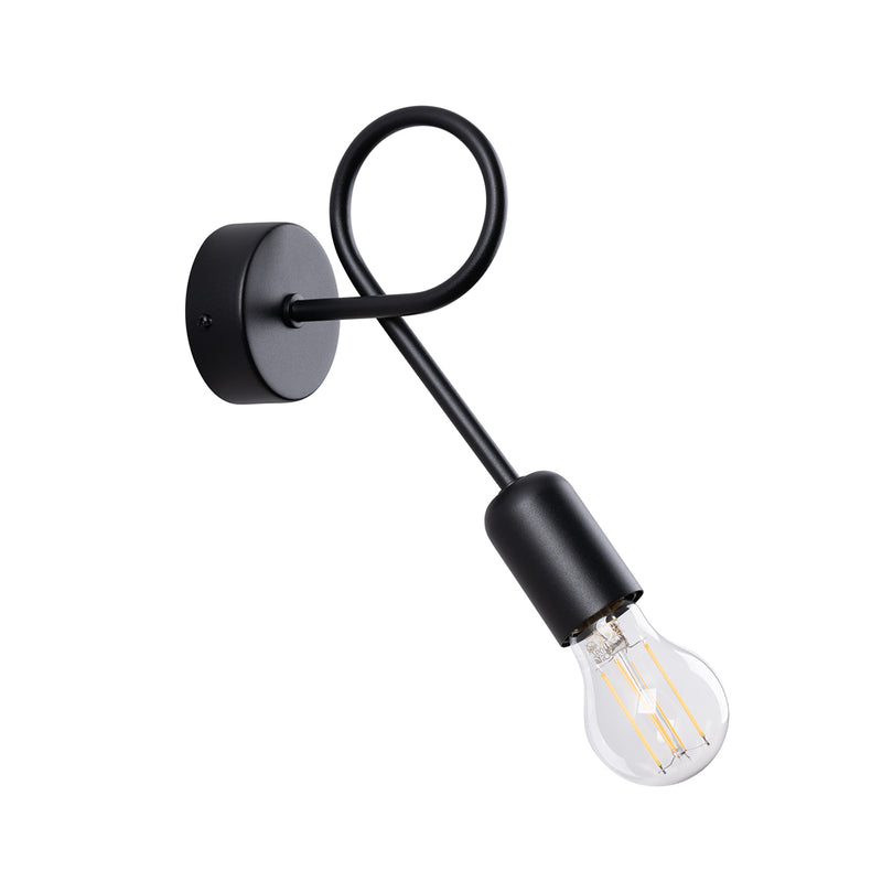 Wall sconce lamp Sollux Lighting Black knot 1 E27 steel black