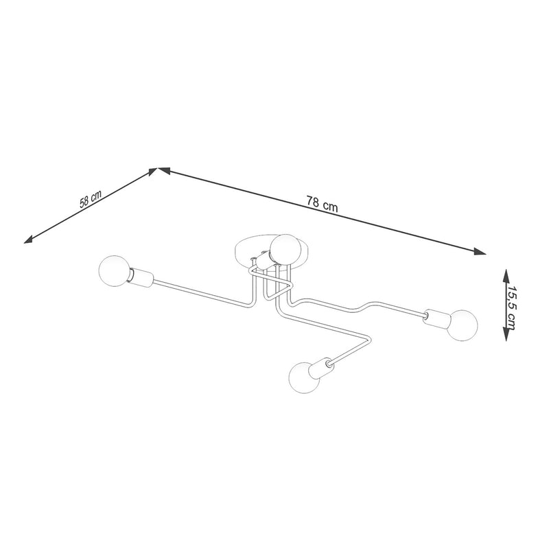 Chandelier Sollux Lighting Vector 4 E27 steel white