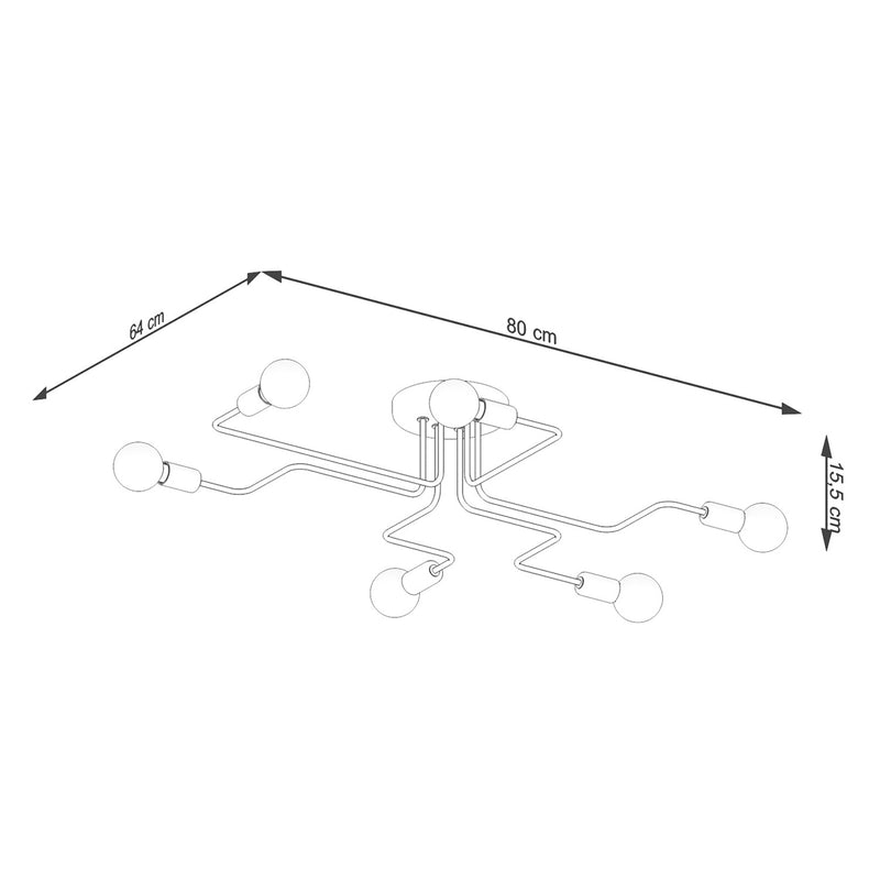 Chandelier Sollux Lighting Vector 6 E27 steel white