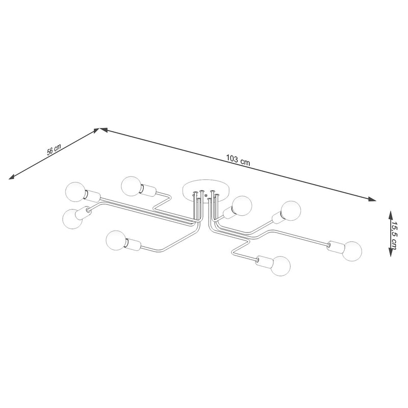 Chandelier Sollux Lighting Vector 8 E27 steel white