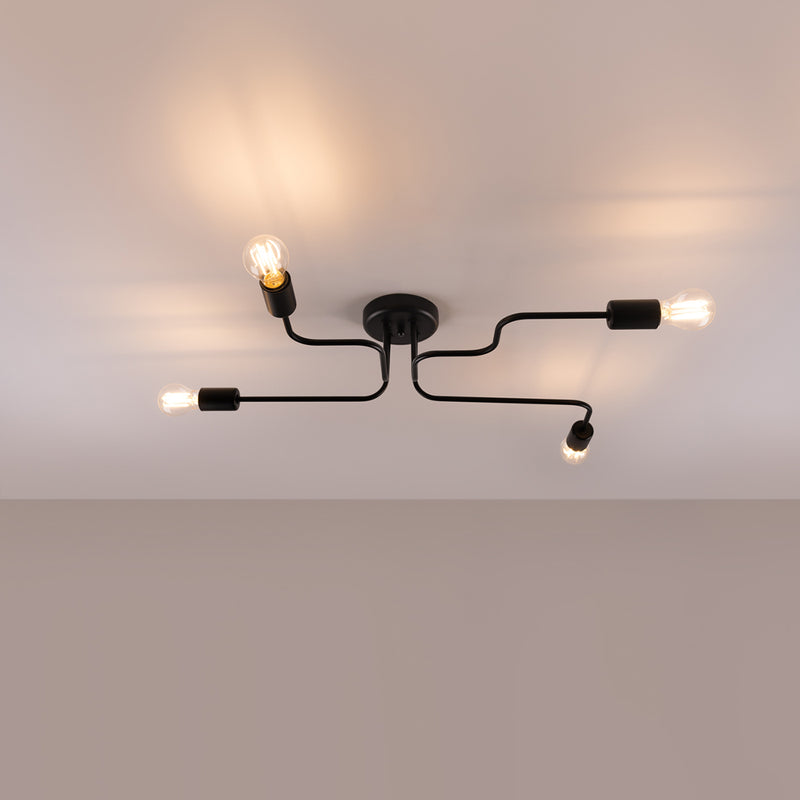 Chandelier Sollux Lighting Vector 4 E27 steel black