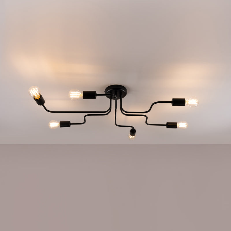 Chandelier Sollux Lighting Vector 6 E27 steel black