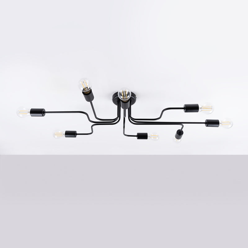 Chandelier Sollux Lighting Vector 8 E27 steel black