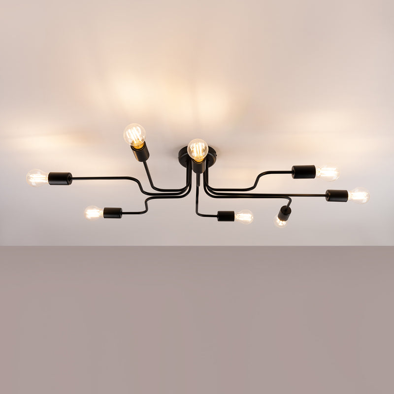 Chandelier Sollux Lighting Vector 8 E27 steel black