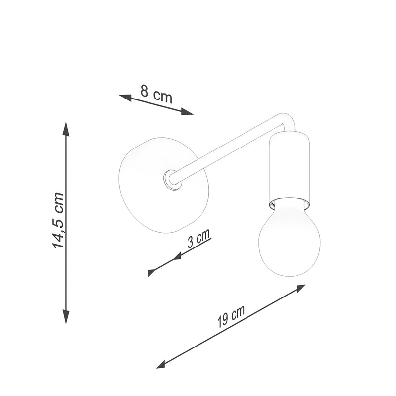 Wall sconce lamp Sollux Lighting Norah 1 E27 steel black