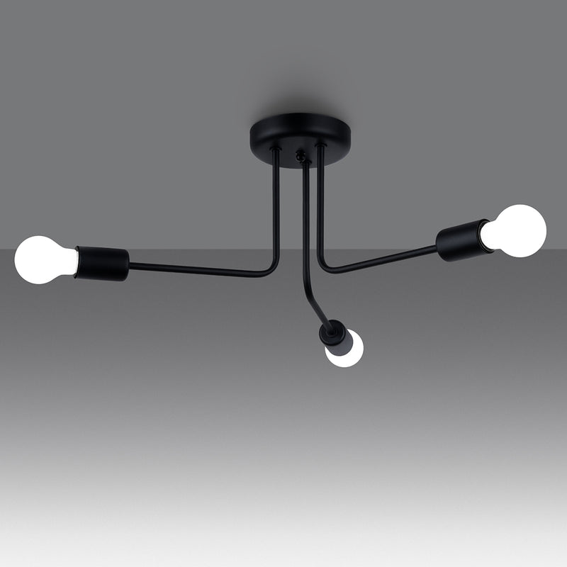 Chandelier Sollux Lighting Norah 3 E27 steel black