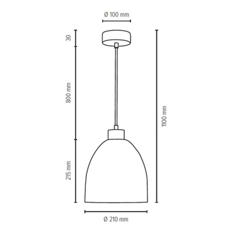 Aura Pendant Lamp 1xE27 Max.60W Oiled Oak/Transparent