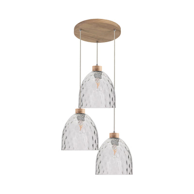 Aura Pendant Lamp 3xE27 Max.60W Oiled Oak/Transparent