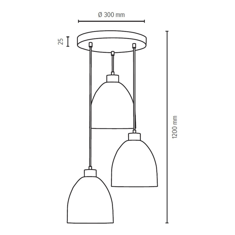 Aura Pendant Lamp 3xE27 Max.60W Oiled Oak/Transparent