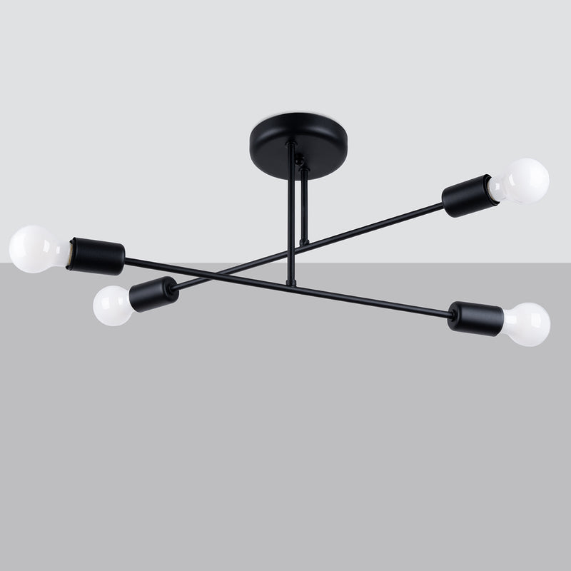 Chandelier Sollux Lighting Norah 4 E27 steel black