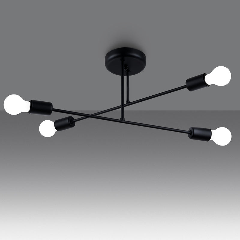 Chandelier Sollux Lighting Norah 4 E27 steel black