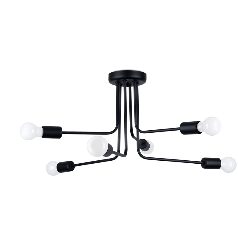 Chandelier Sollux Lighting Norah 6 E27 steel black