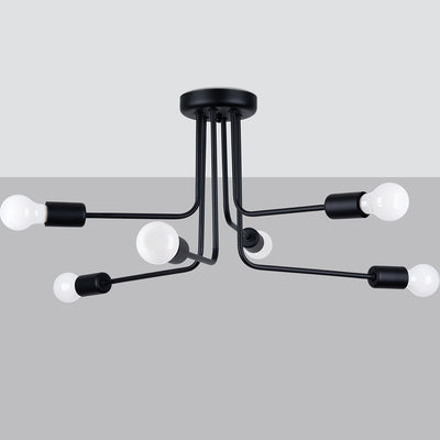 Chandelier Sollux Lighting Norah 6 E27 steel black