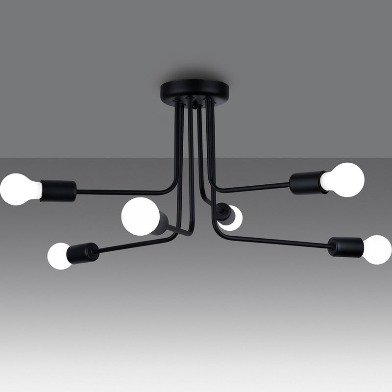 Chandelier Sollux Lighting Norah 6 E27 steel black