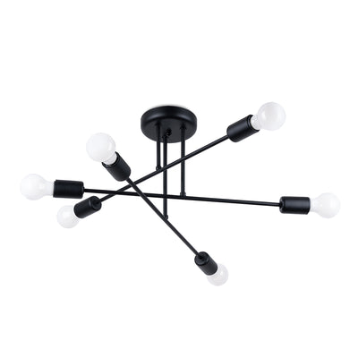 Chandelier Sollux Lighting Norah 6 E27 steel black