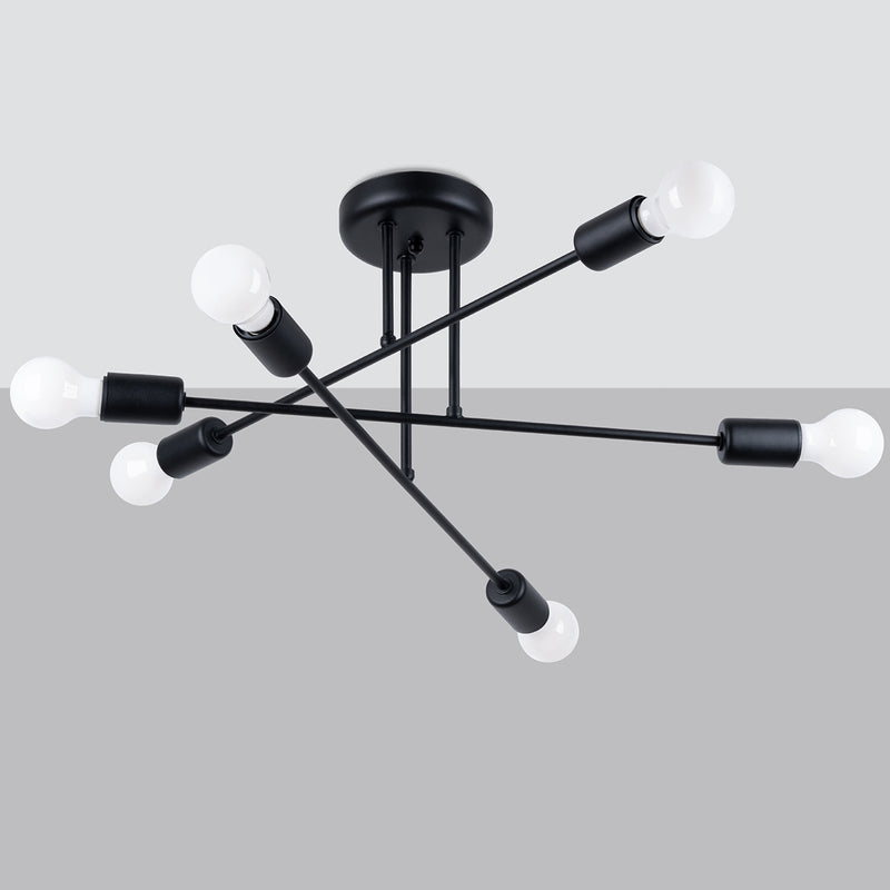 Chandelier Sollux Lighting Norah 6 E27 steel black