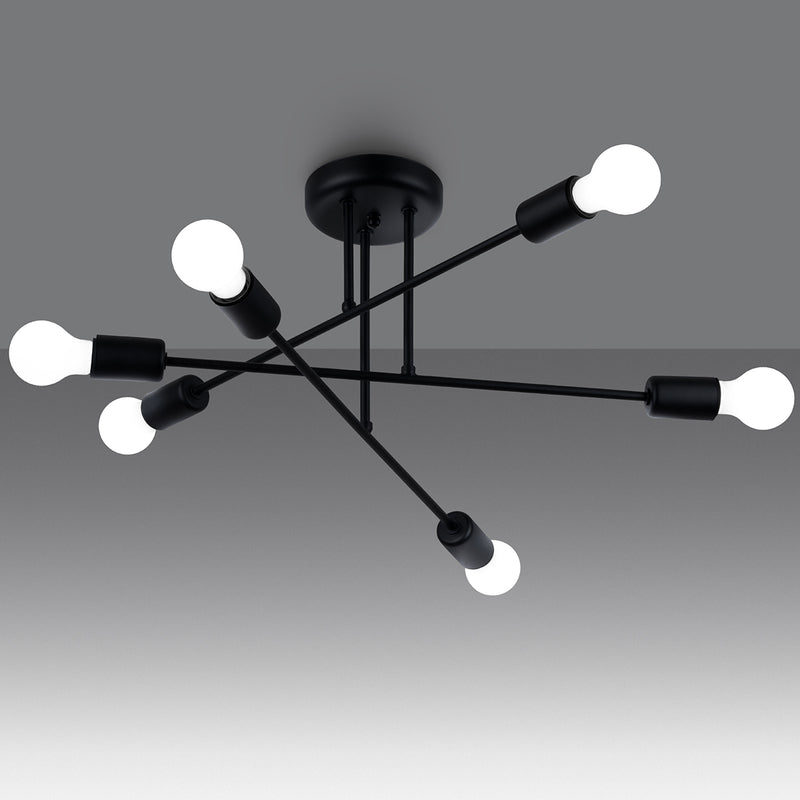 Chandelier Sollux Lighting Norah 6 E27 steel black