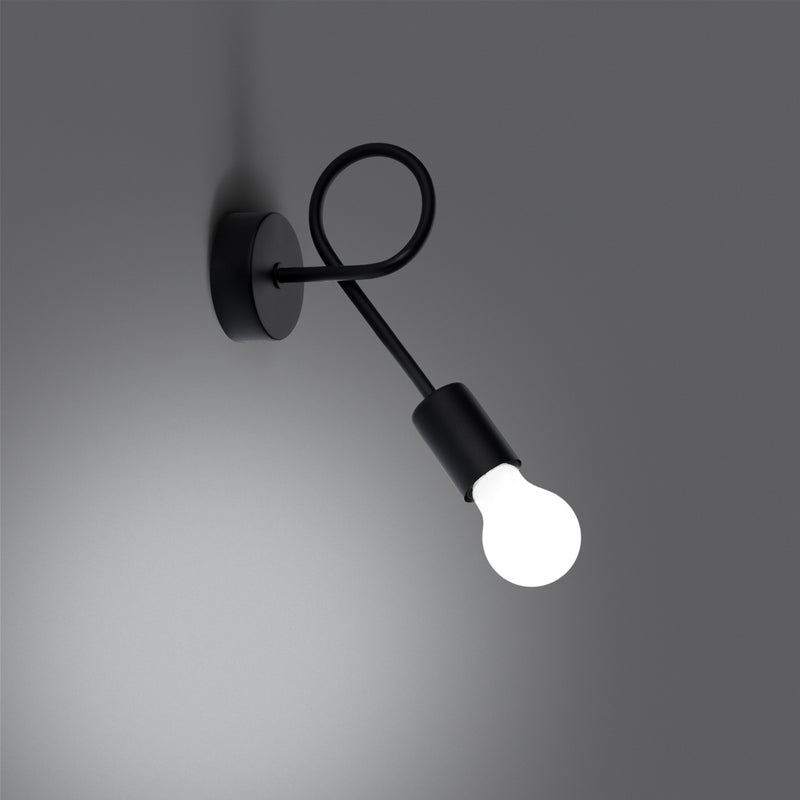 Wall sconce lamp Sollux Lighting Levar 1 E27 steel black