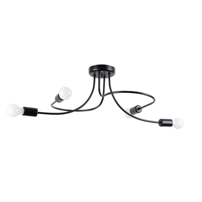 Chandelier Sollux Lighting Levar 4 E27 steel black